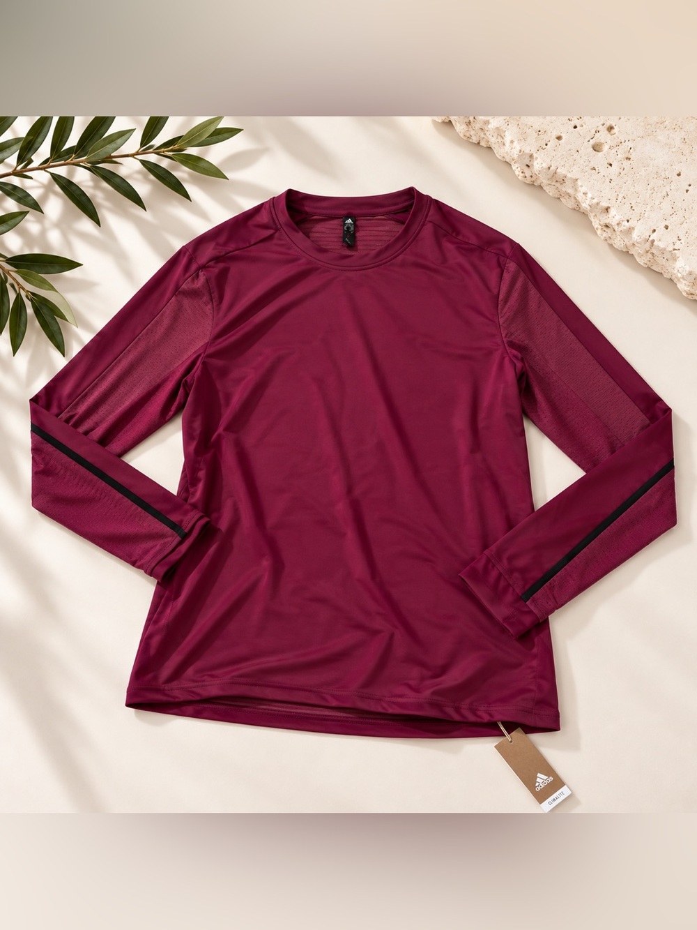adidas Women's Burgundy Long-Sleeve Athletic Top
